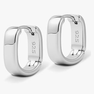 925 Sterling Silver Chunky Hoops Earrings